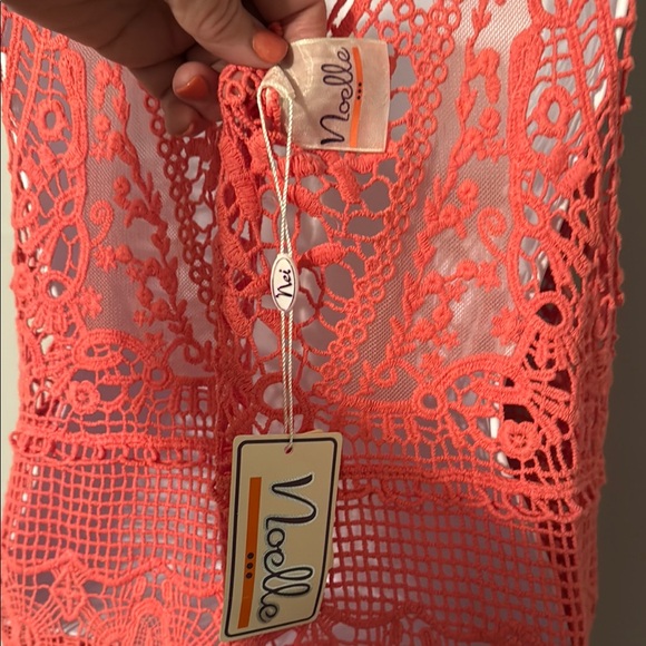 Noelle Orange Asymmetrical Cropped Tank Top - Picture 4 of 4